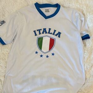 Italia White and Blue Men's Short Sleeve Tee ( a01)